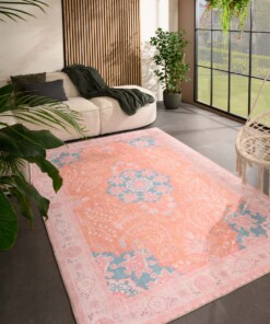Dywan zewnętrzny vintage - Valenca Luna terra/pink - sfeer