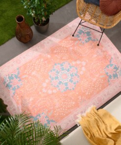 Dywan zewnętrzny vintage - Valenca Luna terra/pink - sfeer