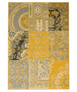 Dywan patchworkowy - Ease Agatha musztardowy - overzicht Dywan patchworkowy - Ease Agatha musztardowy - overzicht