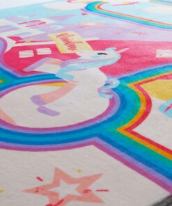 Dywan dziecięcy z jednorożcem - Snugway Rainbow multi - close up