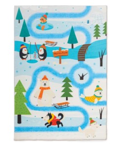 Dywan dziecięcy miękki - Snugway Winter biały/niebieski - overzicht