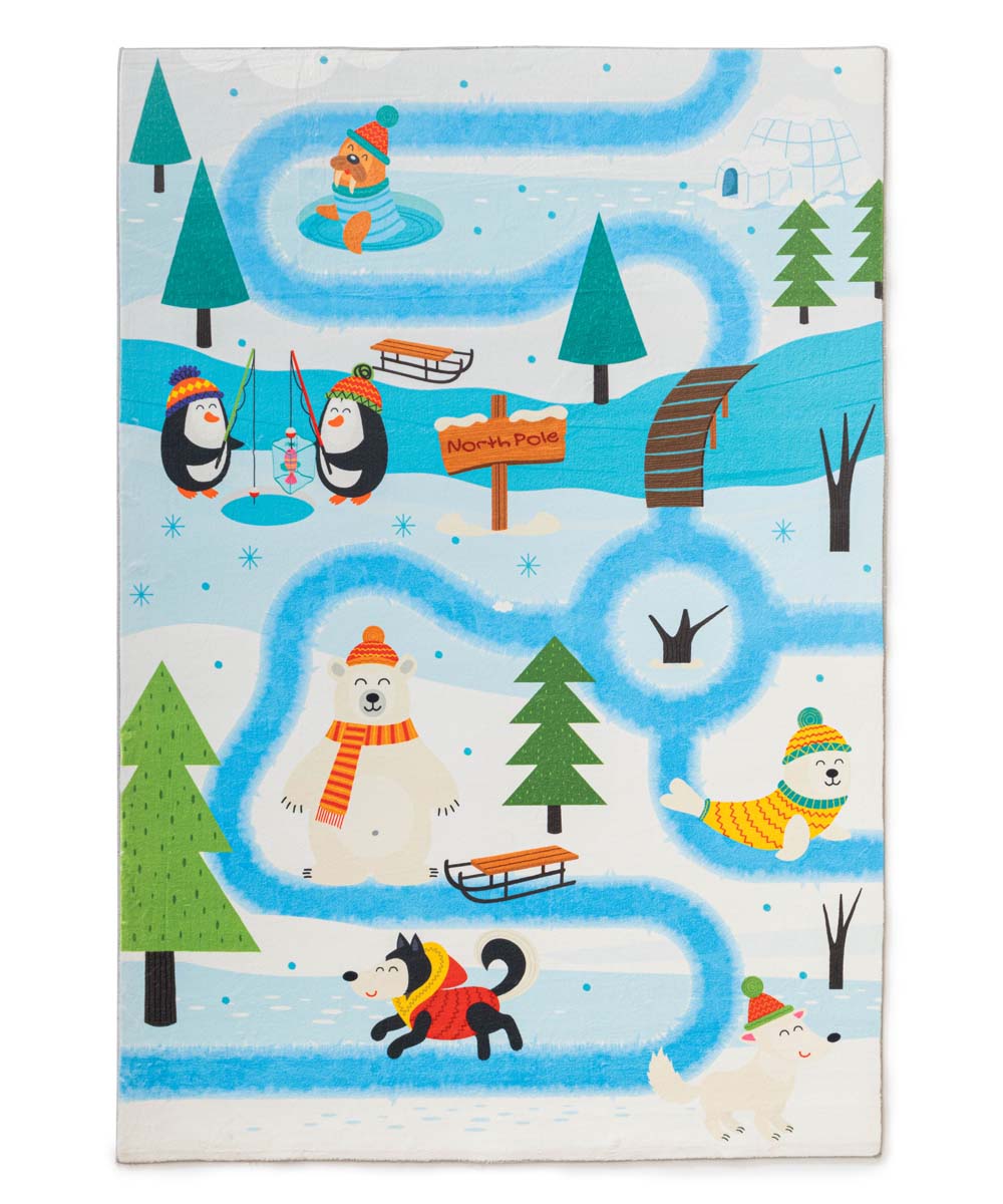 Dywan dziecięcy miękki - Snugway Winter biały/niebieski - overzicht Dywan dziecięcy miękki - Snugway Winter biały/niebieski - overzicht