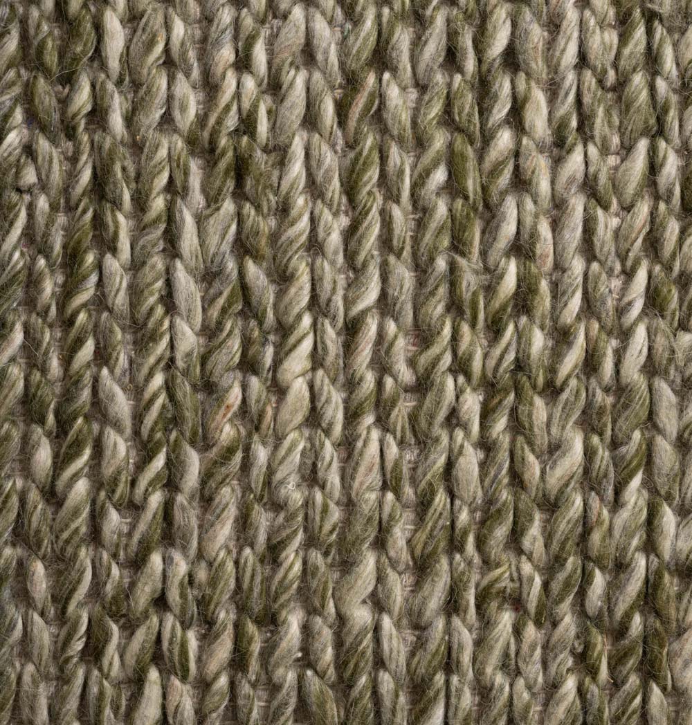 Dywan wełniany - Hyssing oliwkowy - close up Dywan wełniany - Hyssing oliwkowy - close up