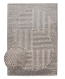 Dywan skandynawski - Contour Circle szary - overzicht, thumbnail