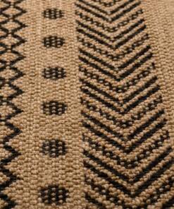 Dywan zewnętrzny jutowy - Boho Mandala beżowy/czarny - close up