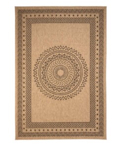 Dywan zewnętrzny jutowy - Boho Mandala beżowy/czarny - overzicht