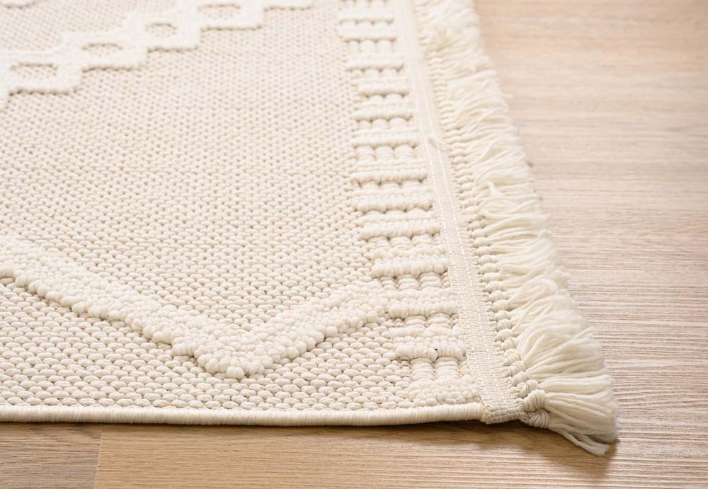Dywan japandi - Knit Fusion biały - close up Dywan japandi - Knit Fusion biały - close up