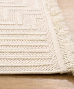 Dywan japandi - Knit Refine biały - close up