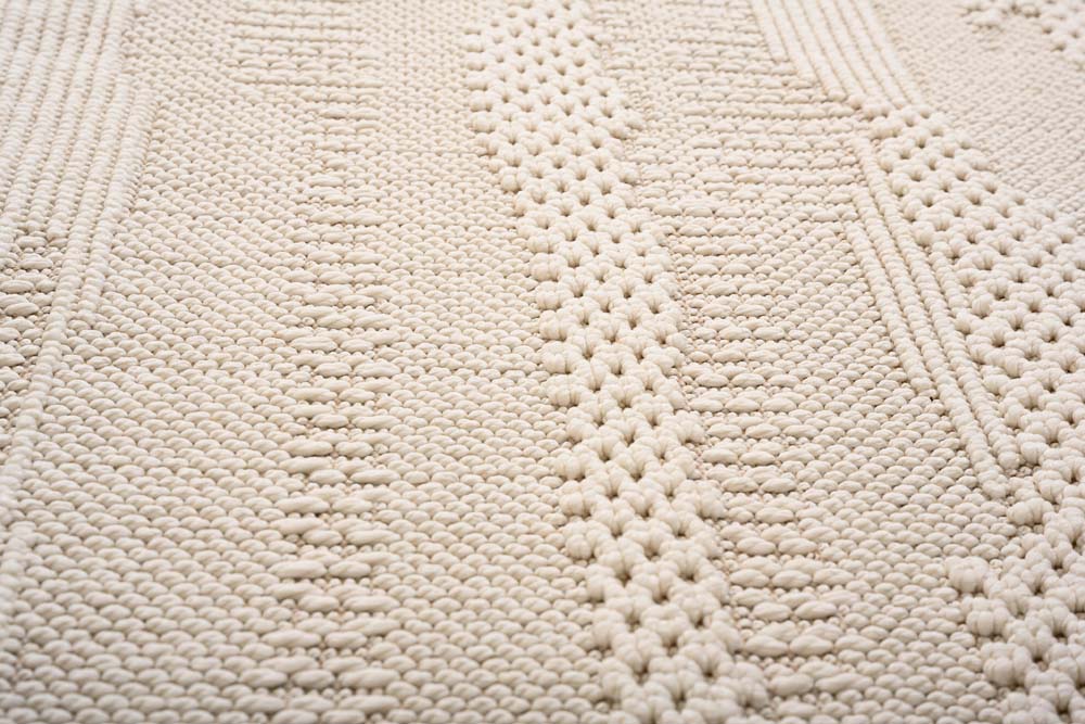 Dywan japandi - Knit Tranquil biały - close up Dywan japandi - Knit Tranquil biały - close up