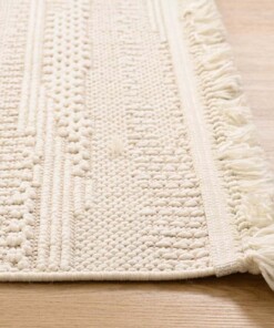 Dywan japandi - Knit Tranquil biały - close up