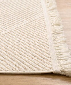 Dywan japandi - Knit Zen biały - close up