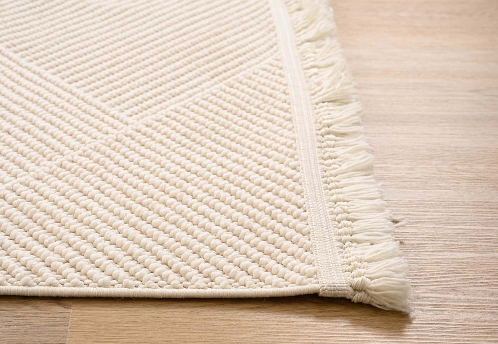 Dywan japandi - Knit Zen biały - close up Dywan japandi - Knit Zen biały - close up
