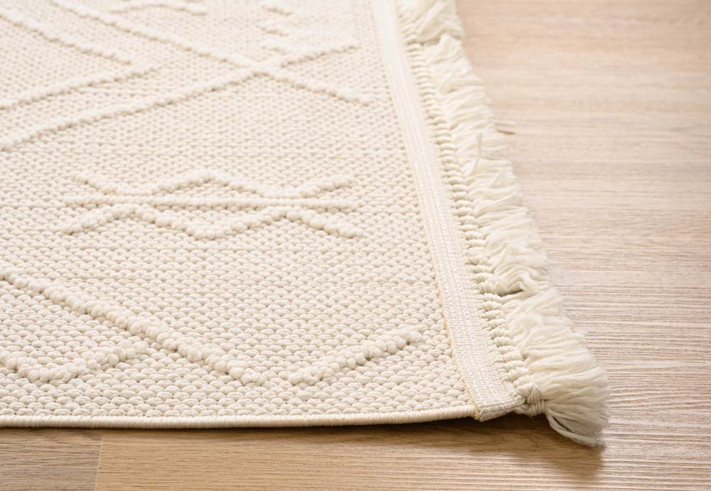 Dywan japandi - Knit Tribe biały - close up Dywan japandi - Knit Tribe biały - close up