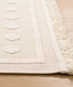 Dywan japandi - Knit Dots biały - close up