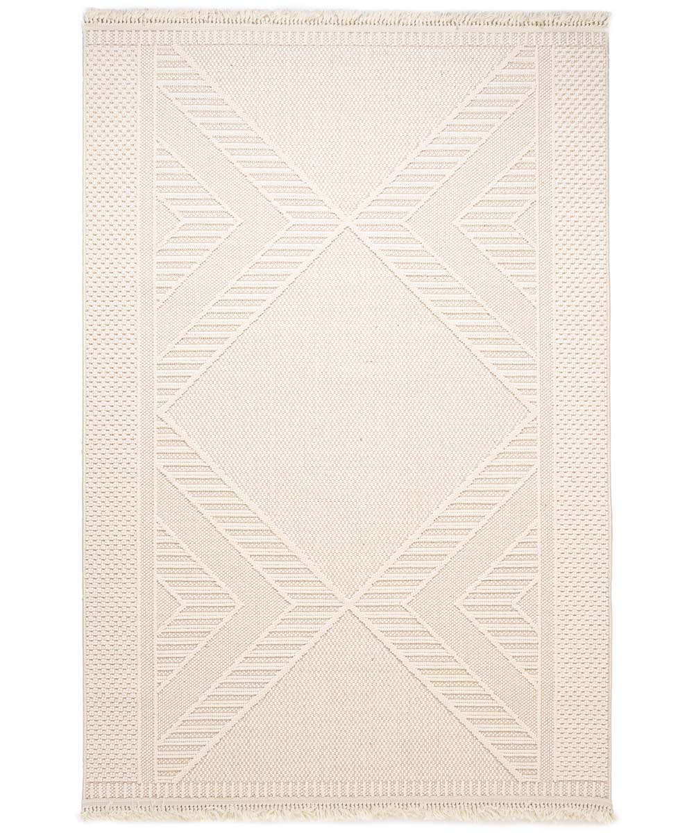 Dywan japandi - Knit Diamond biały - overzicht Dywan japandi - Knit Diamond biały - overzicht