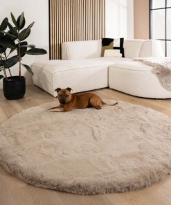 Dywan puszysty okrągły - Comfy Deluxe taupe - sfeer