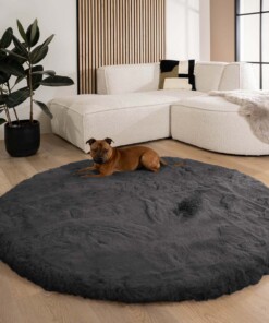 Dywan puszysty okrągły - Comfy Deluxe ciemnoszary - sfeer