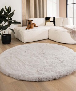 Dywan puszysty okrągły - Comfy Deluxe jasnoszary - sfeer