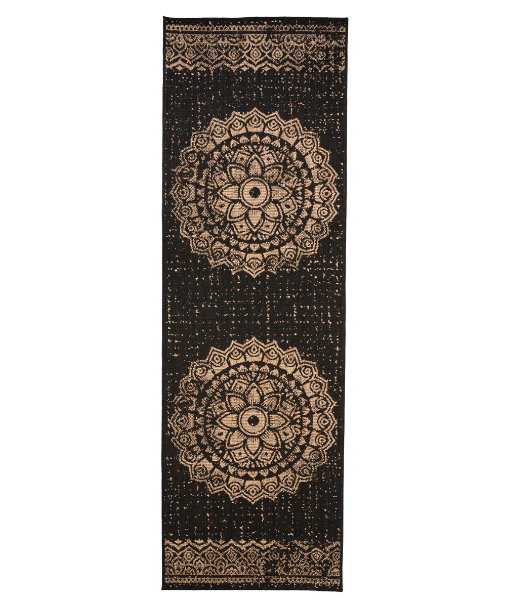 Dywan balkonowy boho - Coastal Hammock czarno/beżowa - overzicht Dywan balkonowy boho - Coastal Hammock czarno/beżowa - overzicht