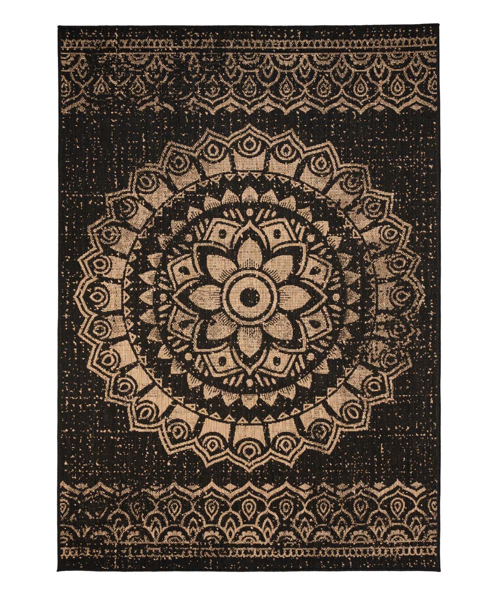 Dywan zewnętrzny boho - Coastal Hammock czarno/beżowa - overzicht Dywan zewnętrzny boho - Coastal Hammock czarno/beżowa - overzicht