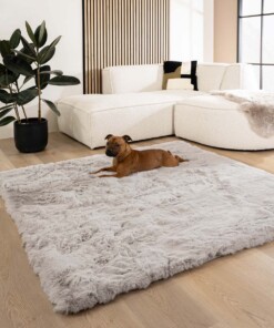 Dywan puszysty kwadratowy - Comfy Deluxe jasnoszary - sfeer