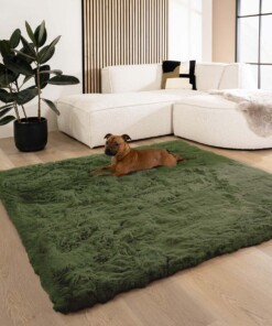 Dywan puszysty kwadratowy - Comfy Deluxe oliwkowy - sfeer