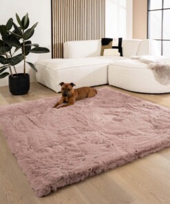 Dywan puszysty kwadratowy - Comfy Deluxe różowy - sfeer