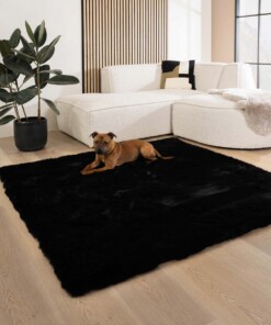 Dywan puszysty kwadratowy - Comfy Deluxe czarny - sfeer