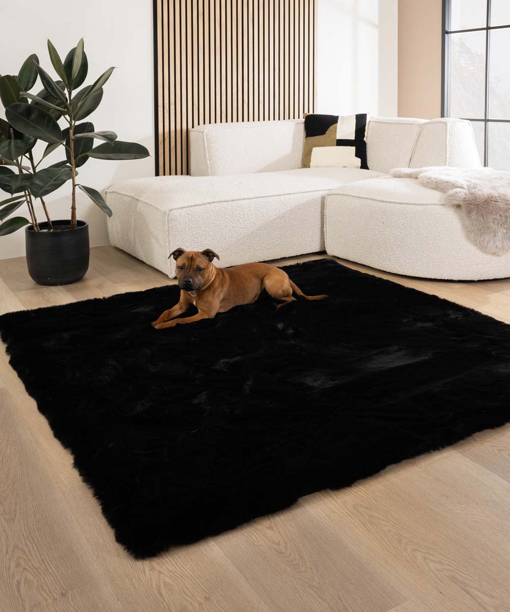 Dywan puszysty kwadratowy - Comfy Deluxe czarny - sfeer Dywan puszysty kwadratowy - Comfy Deluxe czarny - sfeer