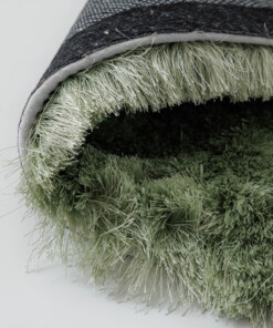 Dywan okrągły welurowy - Auréa sage green - close up, thumbnail