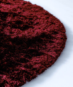 Dywan okrągły welurowy - Auréa burgund - close up, thumbnail