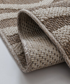 Dywan zewnętrzny - Dunor Ripple brązowy/beżowy - close up