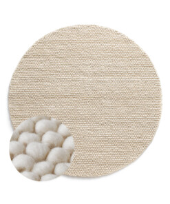 Dywan okrągły wełniany - Fjell biały - overzicht Dywan okrągły wełniany - Fjell biały - overzicht