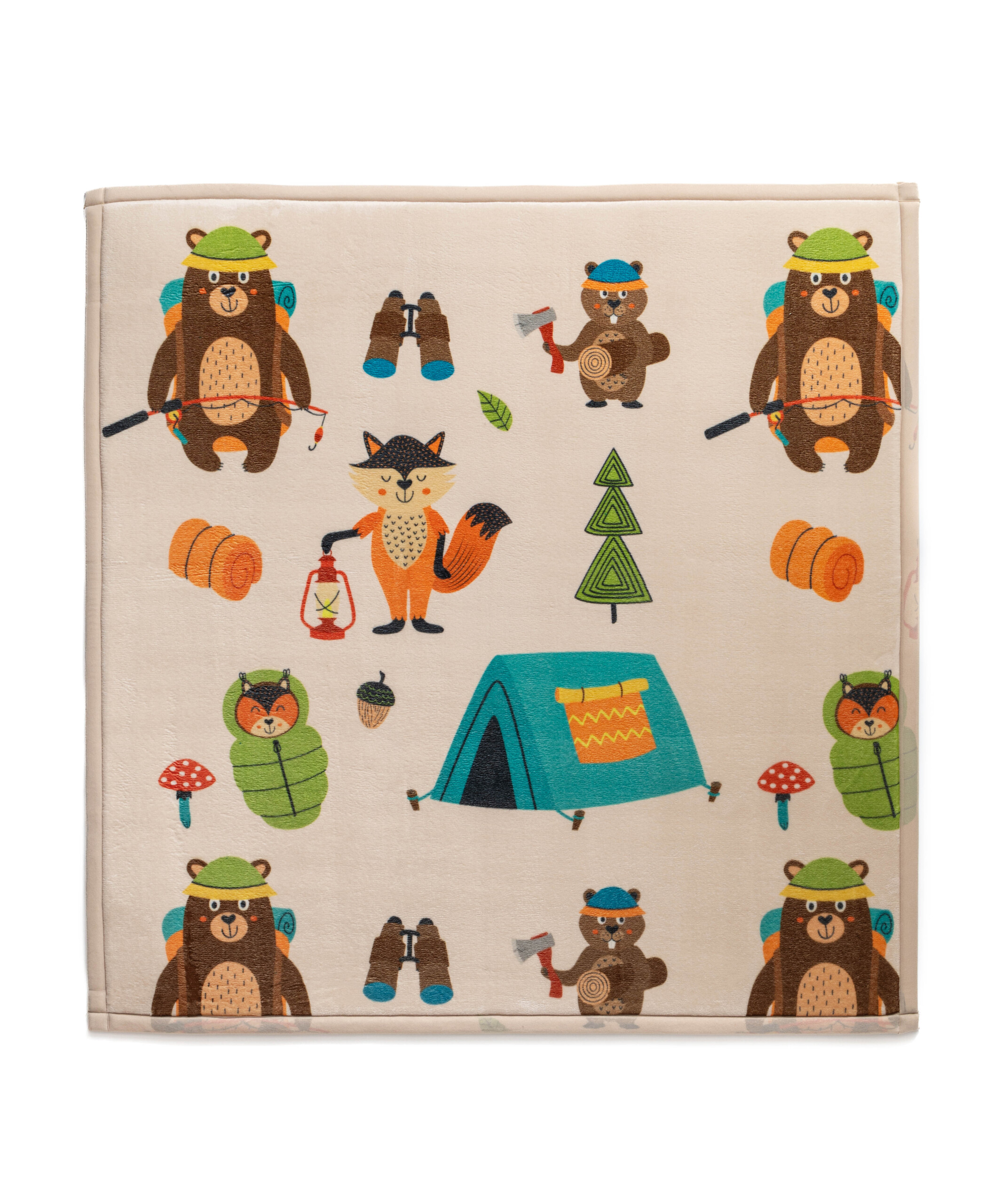 Dywan do zabawy kwadratowy - Pluffy Forest animals multi - overzicht Dywan do zabawy kwadratowy - Pluffy Forest animals multi - overzicht