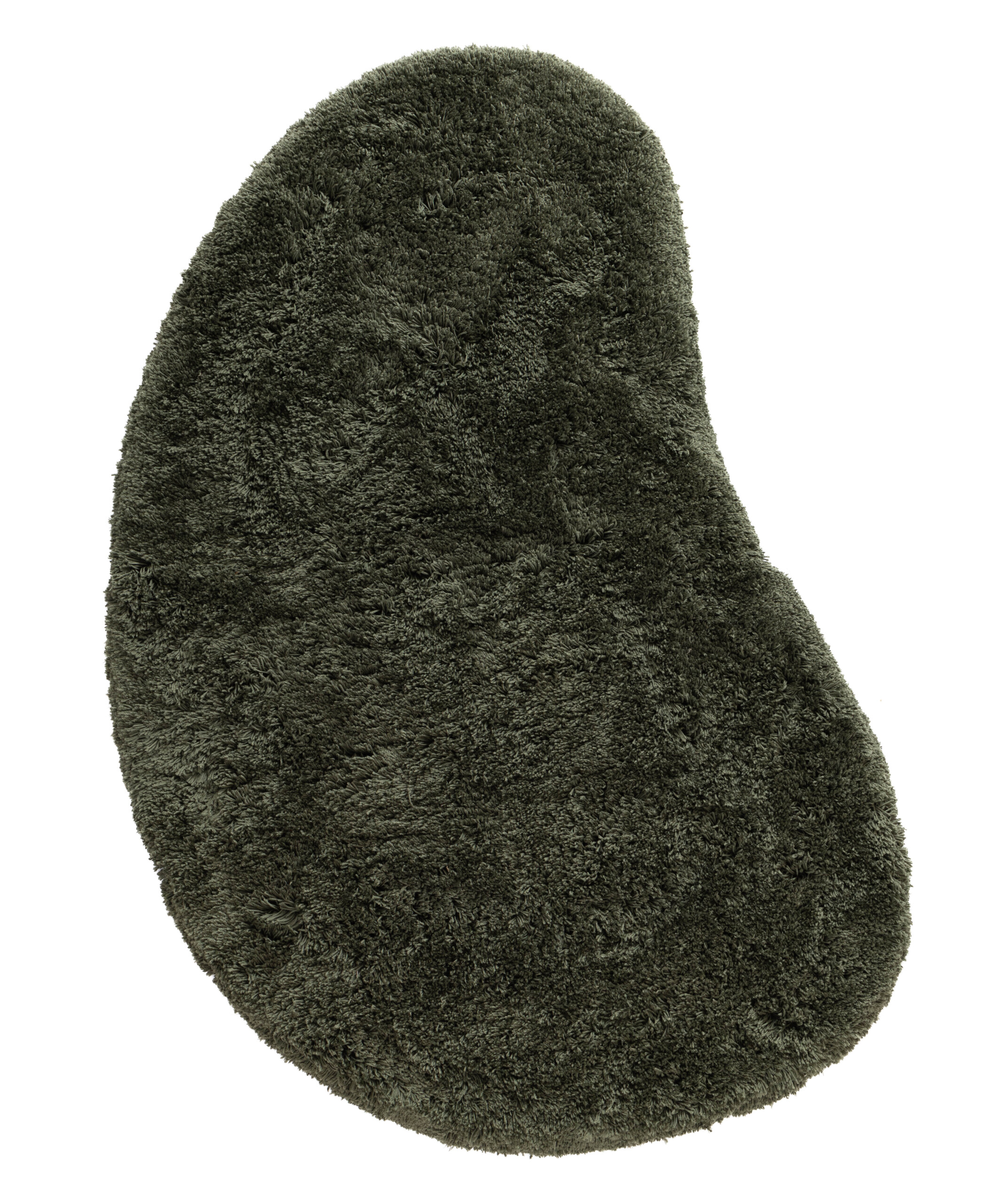 Dywan shaggy o organicznym kształcie - Sveve moss green - overzicht Dywan shaggy o organicznym kształcie - Sveve moss green - overzicht