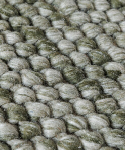 Dywan okrągły wełniany - Løkke oliwkowy - close up, thumbnail Dywan okrągły wełniany - Løkke oliwkowy - close up, thumbnail